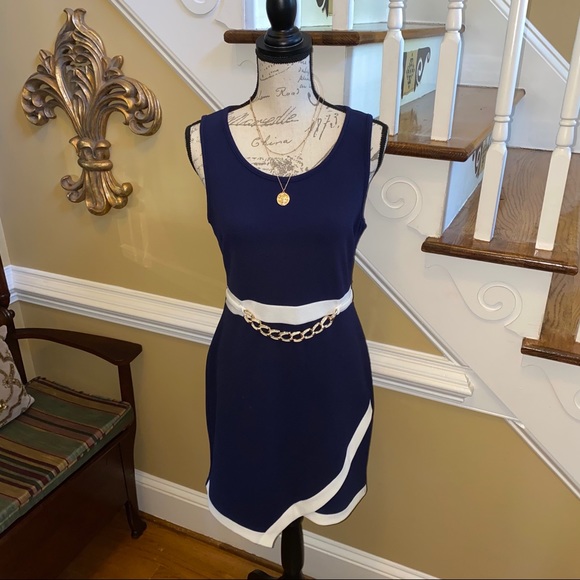 Wild Daisy Dresses & Skirts - Wild Daisy nautical dress w/gold belt accent